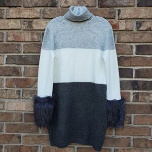 NWOT Boston Proper Colorblocke Turtleneck Sweater